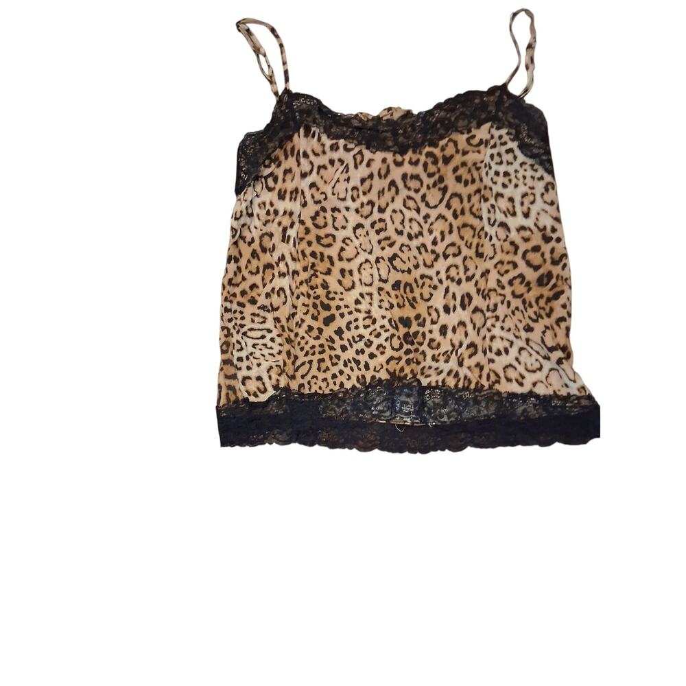 Zara Leopard Print Lace-Trim Cami - Tan Crop Top Bundle Summer Coquette Vacation - Picture 4 of 8
